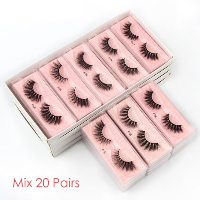 Bulk Lashes 10/20/50/100 Pcs 3D Lashes Eyelash Extension in Bulk