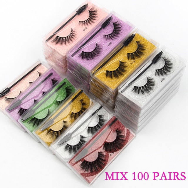 Bulk 3D Lashes Eyelash Extension 5/20/50/100 Pcs Wispy Full Voluminous Lashes