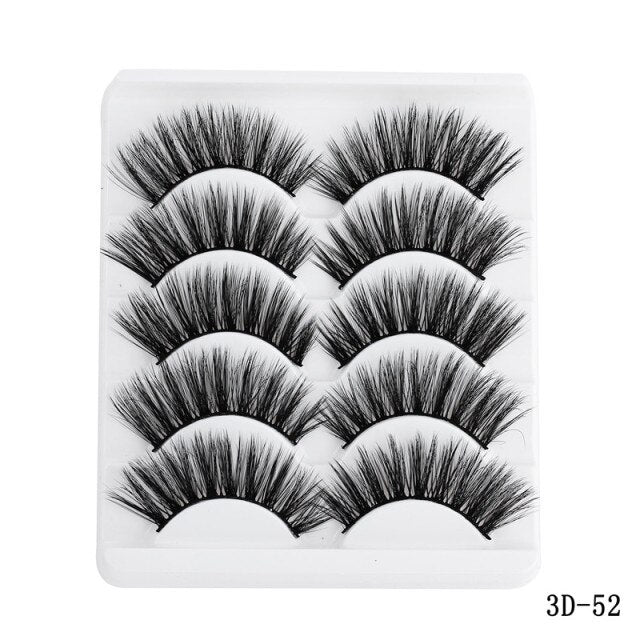 5/10 Pairs 5D Soft Lashes False Eyelashes Extension Full Fluffy Wispy Lashes