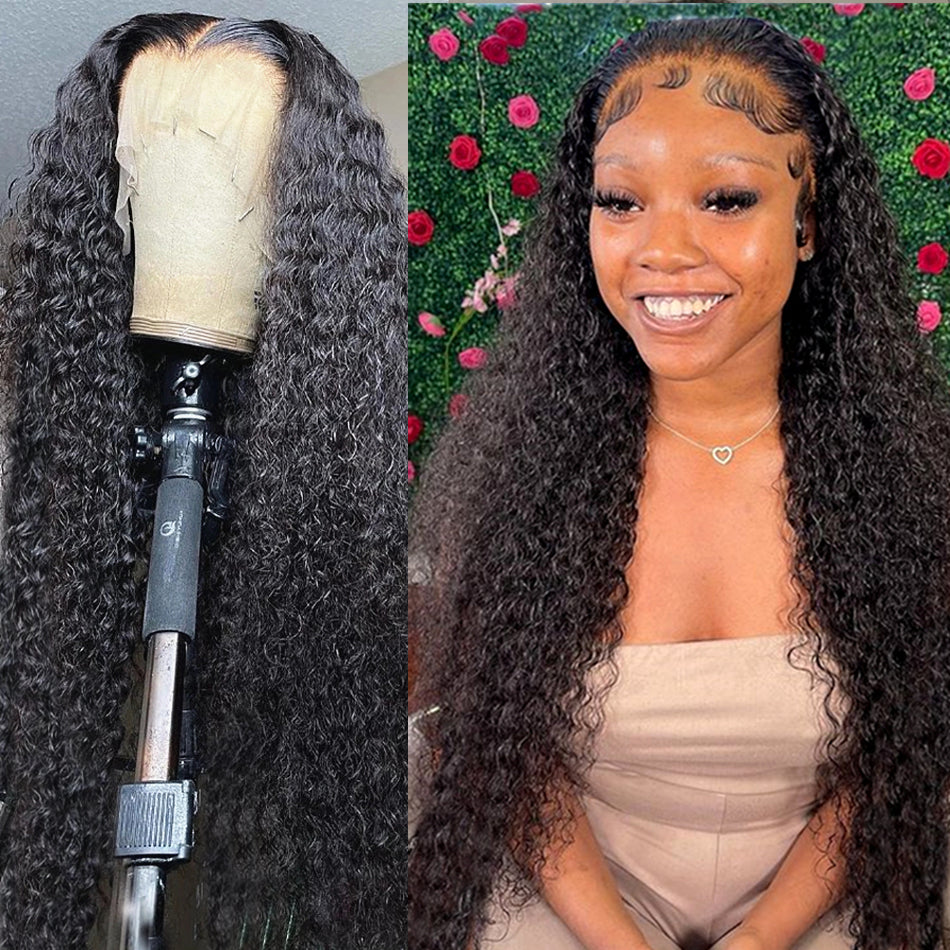 Deep Wave Frontal Wig Brazilian Remy Human Hair Lace Front Wig