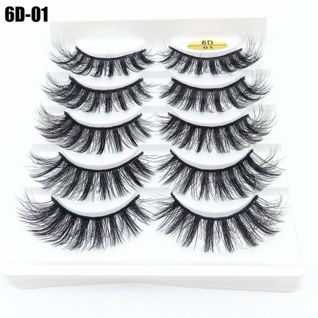 Darling Lashes 5Pairs/Set Faux Lashes Criss-Cross Cruelty-free Eyelashes