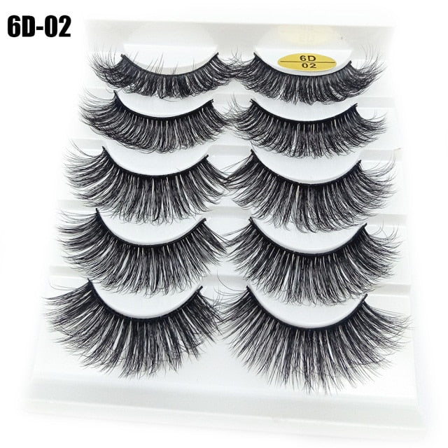 Darling Lashes 5Pairs/Set Faux Lashes Criss-Cross Cruelty-free Eyelashes