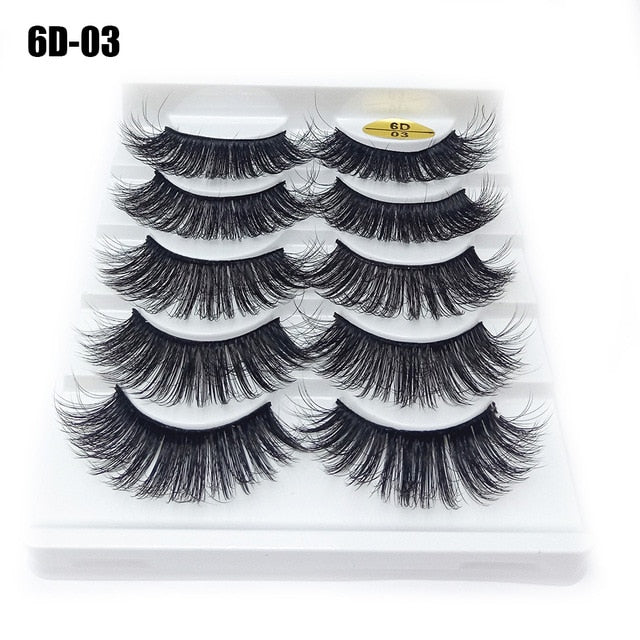 Darling Lashes 5Pairs/Set Faux Lashes Criss-Cross Cruelty-free Eyelashes