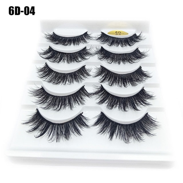 Darling Lashes 5Pairs/Set Faux Lashes Criss-Cross Cruelty-free Eyelashes