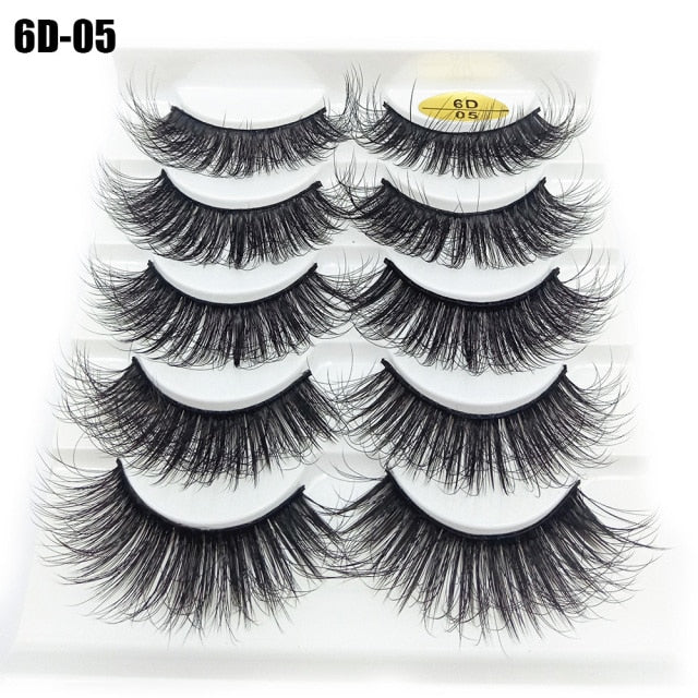 Darling Lashes 5Pairs/Set Faux Lashes Criss-Cross Cruelty-free Eyelashes