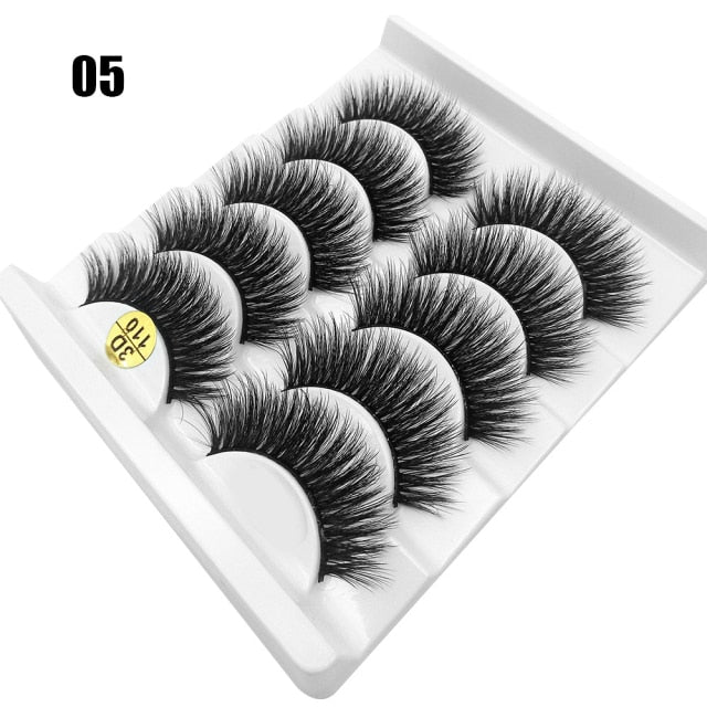 Darling Lashes 5Pairs/Set Faux Lashes Criss-Cross Cruelty-free Eyelashes