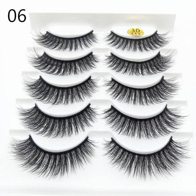 Darling Lashes 5Pairs/Set Faux Lashes Criss-Cross Cruelty-free Eyelashes