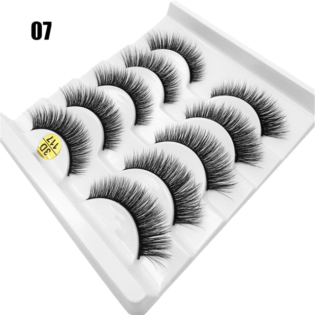 Darling Lashes 5Pairs/Set Faux Lashes Criss-Cross Cruelty-free Eyelashes