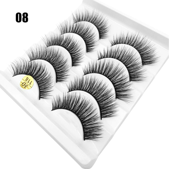 Darling Lashes 5Pairs/Set Faux Lashes Criss-Cross Cruelty-free Eyelashes