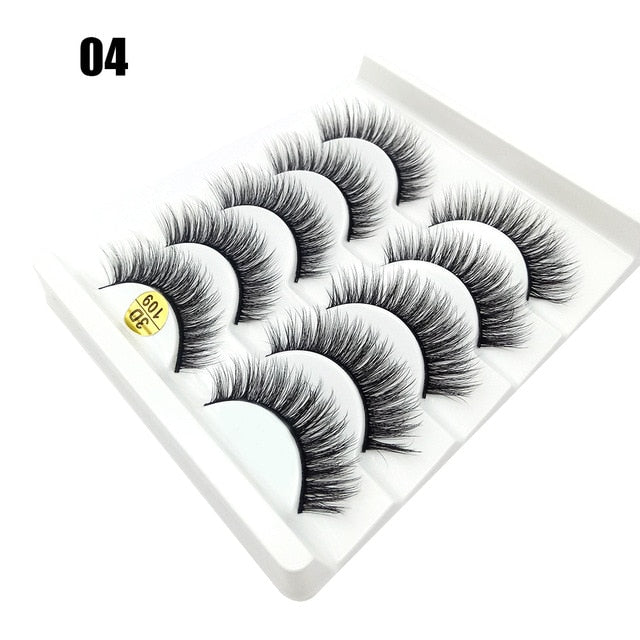 Darling Lashes 5Pairs/Set Faux Lashes Criss-Cross Cruelty-free Eyelashes