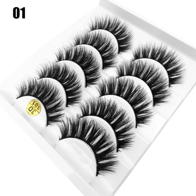 Darling Lashes 5Pairs/Set Faux Lashes Criss-Cross Cruelty-free Eyelashes