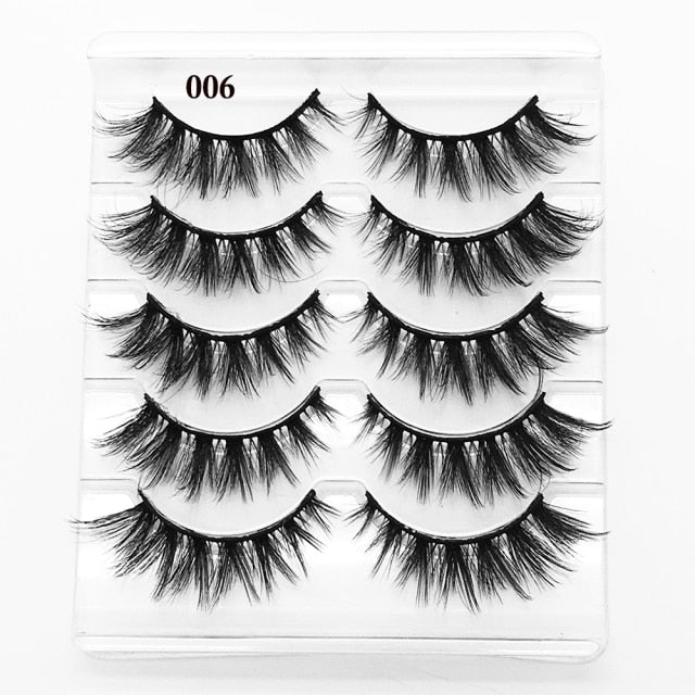 Darling Lashes 5Pairs/Set Faux Lashes Criss-Cross Cruelty-free Eyelashes