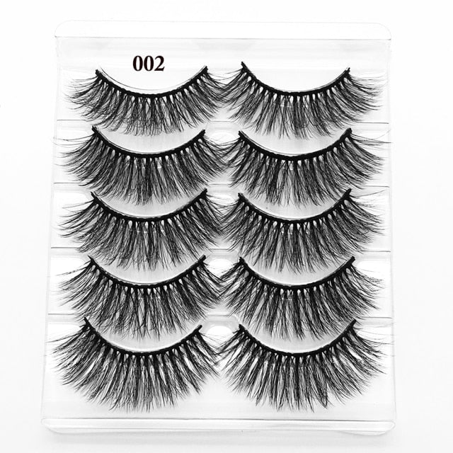 Darling Lashes 5Pairs/Set Faux Lashes Criss-Cross Cruelty-free Eyelashes