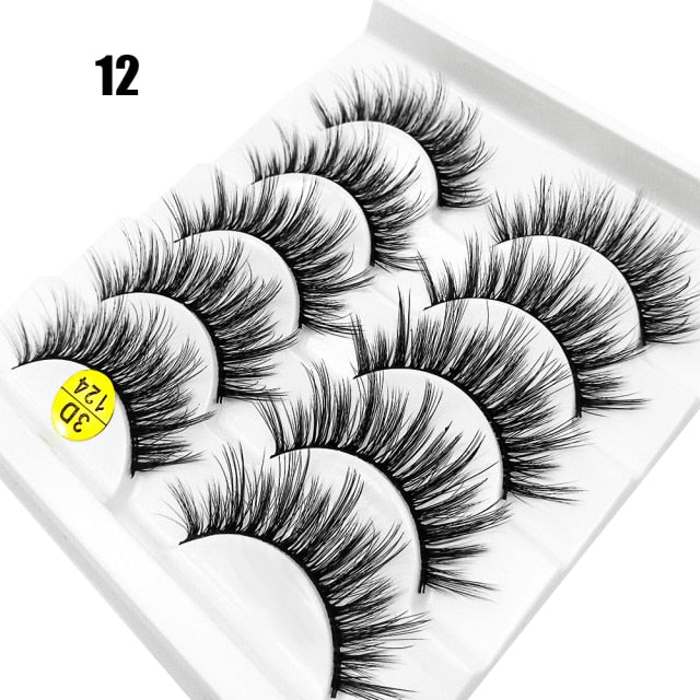 Darling Lashes 5Pairs/Set Faux Lashes Criss-Cross Cruelty-free Eyelashes