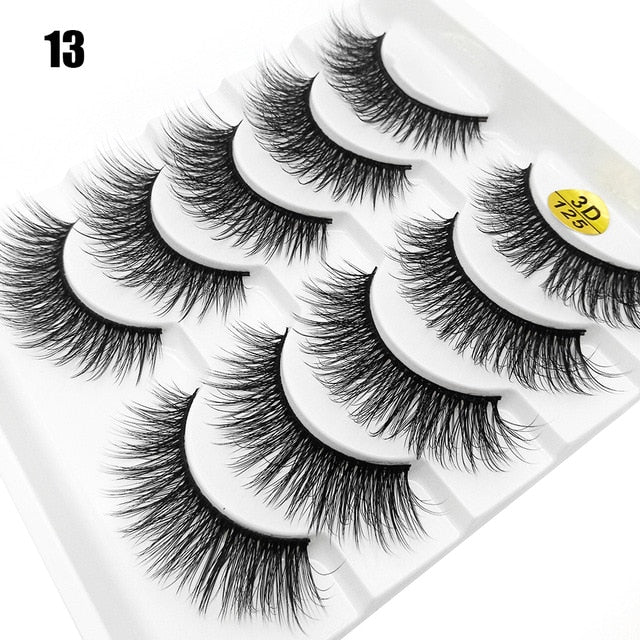 Darling Lashes 5Pairs/Set Faux Lashes Criss-Cross Cruelty-free Eyelashes