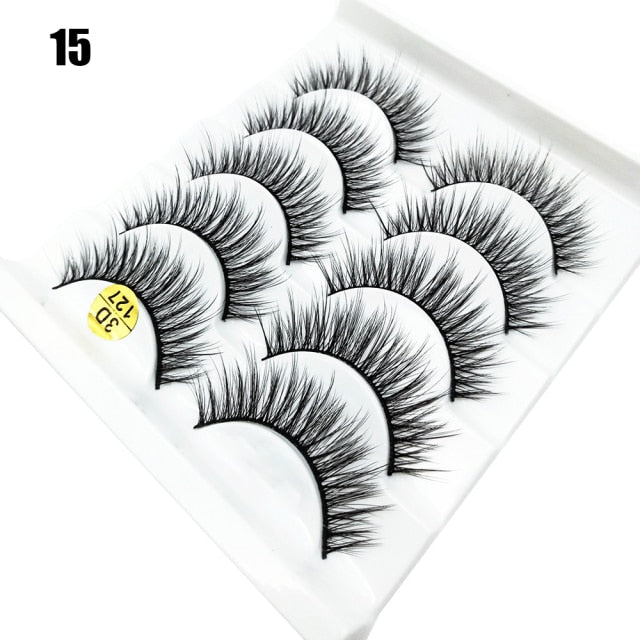 Darling Lashes 5Pairs/Set Faux Lashes Criss-Cross Cruelty-free Eyelashes