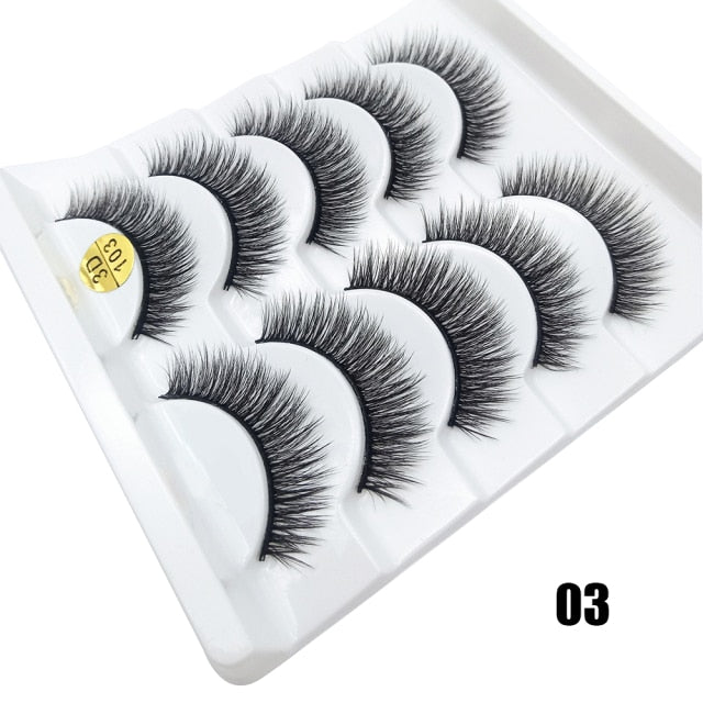 Darling Lashes 5Pairs/Set Faux Lashes Criss-Cross Cruelty-free Eyelashes