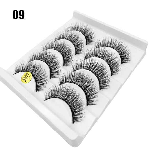 Darling Lashes 5Pairs/Set Faux Lashes Criss-Cross Cruelty-free Eyelashes