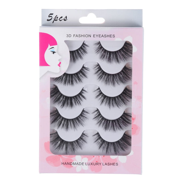 Darling Lashes 5Pairs/Set Faux Lashes Criss-Cross Cruelty-free Eyelashes