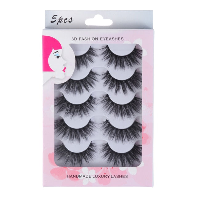 Darling Lashes 5Pairs/Set Faux Lashes Criss-Cross Cruelty-free Eyelashes