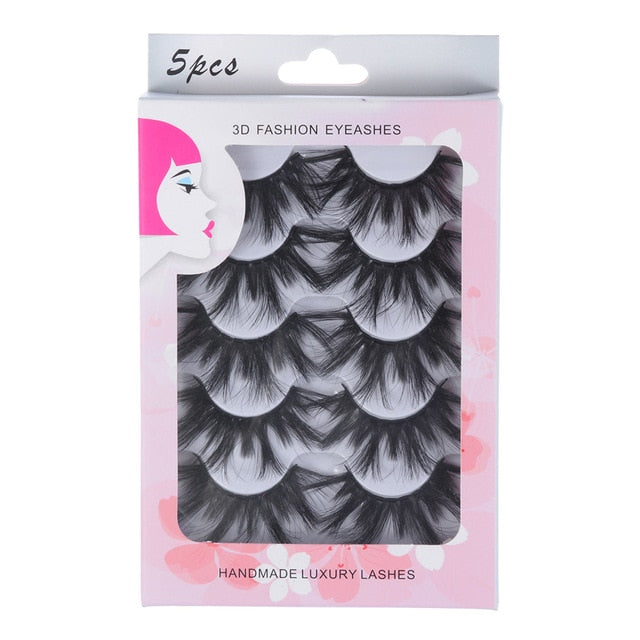 Darling Lashes 5Pairs/Set Faux Lashes Criss-Cross Cruelty-free Eyelashes