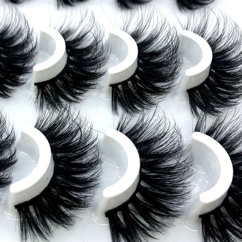 16 Pairs 3D 25MM Faux Lashes Natural False Eyelashes