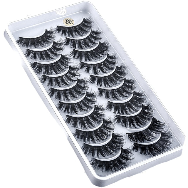 5/10 Pairs 5D Soft Lashes False Eyelashes Extension Full Fluffy Wispy ...